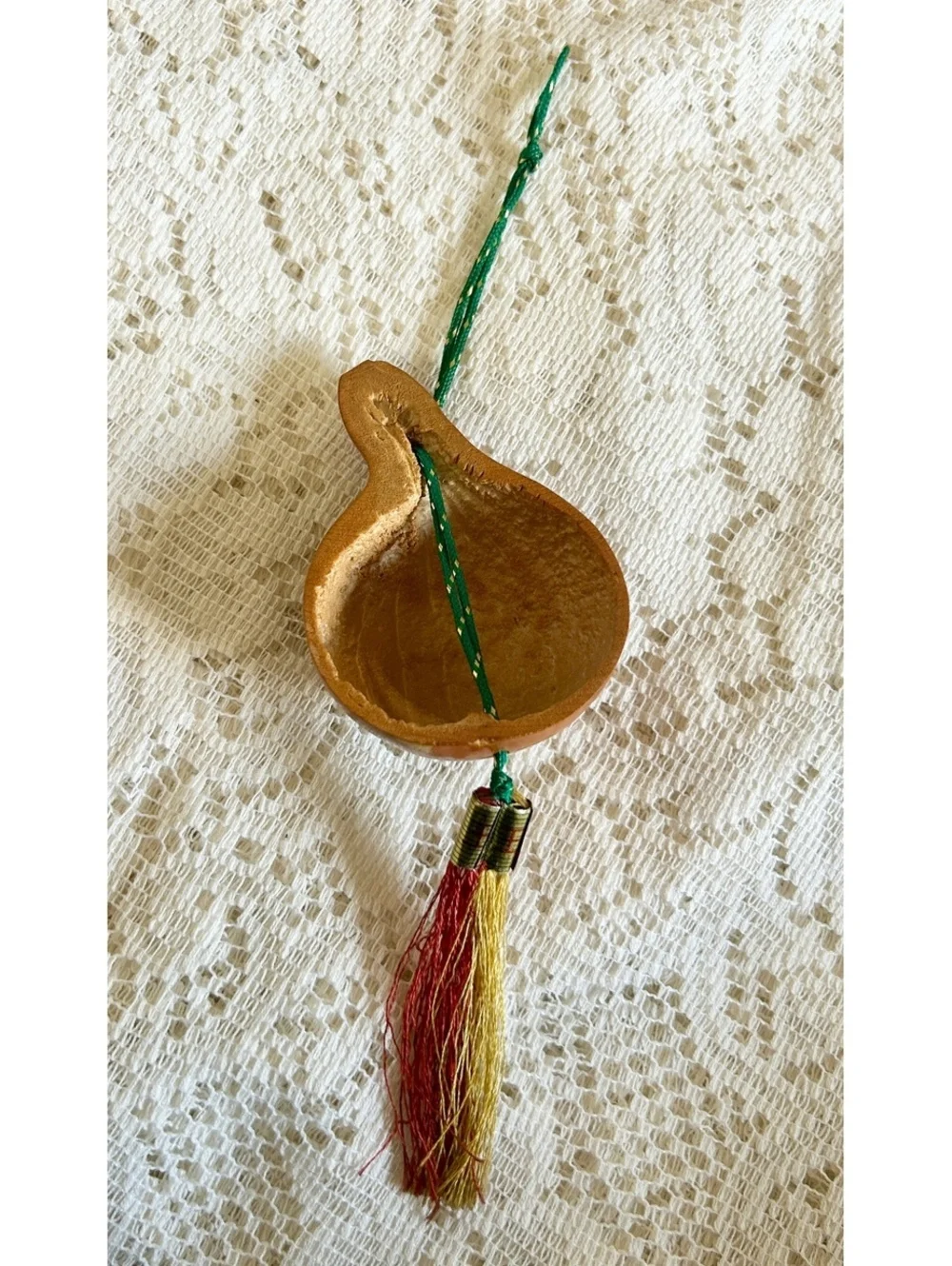 Hand-Painted Traditional Gourd Ornament with Tassel